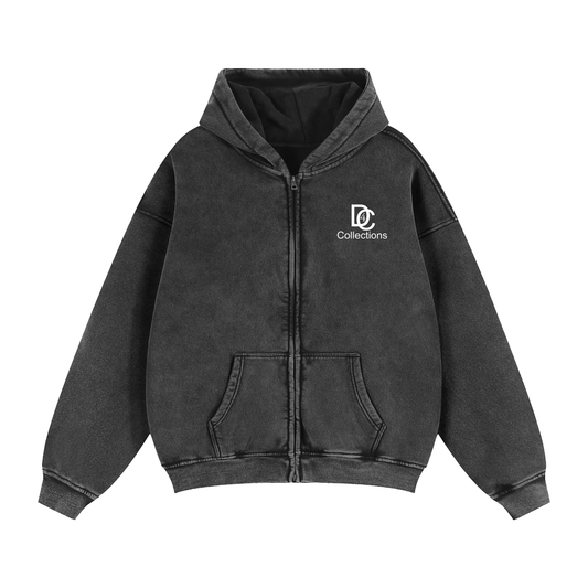 D4C Zip-Through Boxy Fleece Hoodie