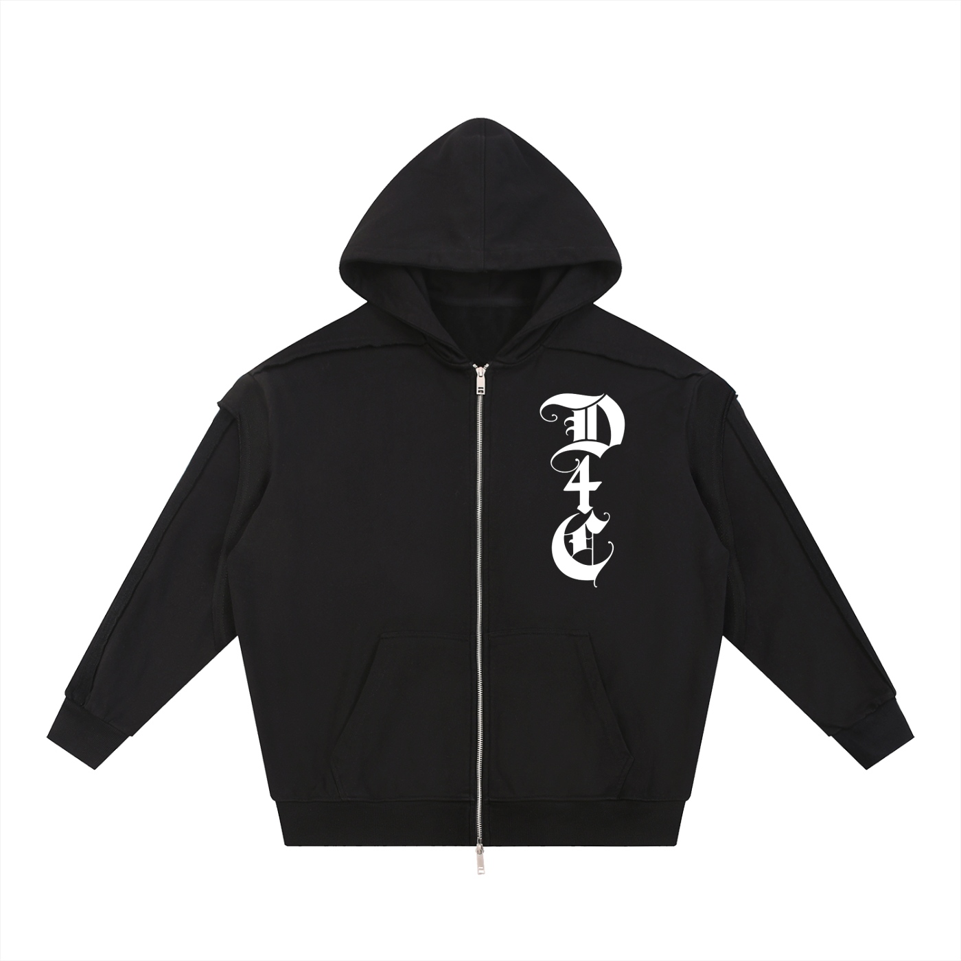 D4C Contrast Tape Zip Hoodie
